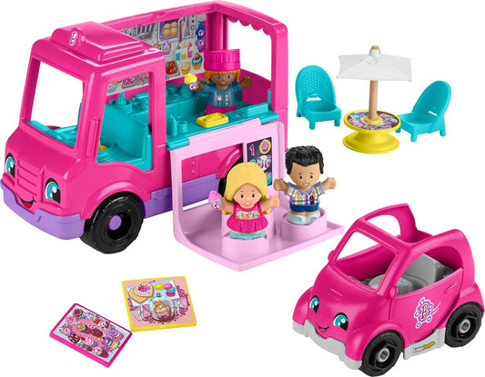 Fisher-Price Little People Barbie Toddler Toy Cupcake Truck Musical Playset with 9 Pieces for Pretend Play Kids Ages 18+ Months (Amazon Exclusive)