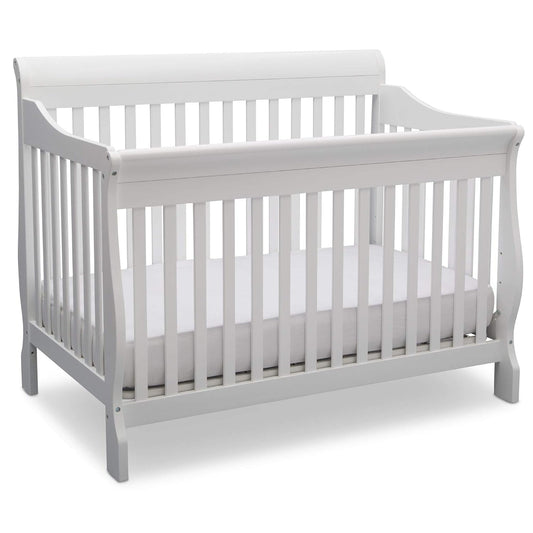 Delta Children Canton 4-In-1 Convertible Crib - Easy to Assemble, Bianca White