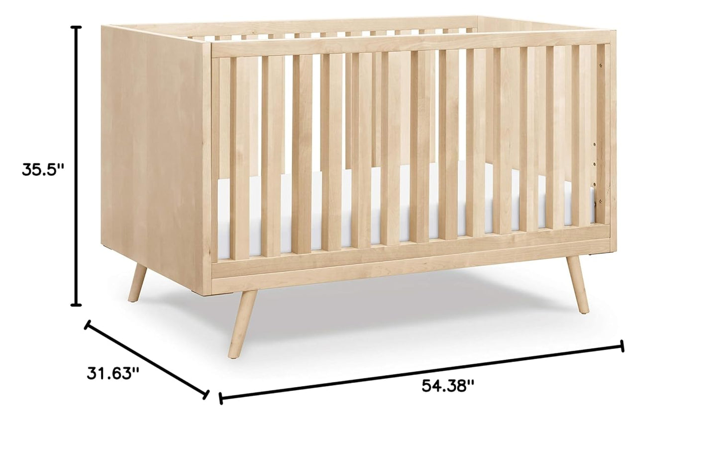 Nifty Timber 3-In-1 Crib in Natural Birch, Greenguard Gold Certified