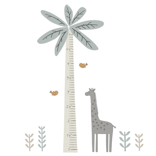 Lambs & Ivy Jungle Adventure Tree with Giraffe Wall Decal Kids Growth Chart