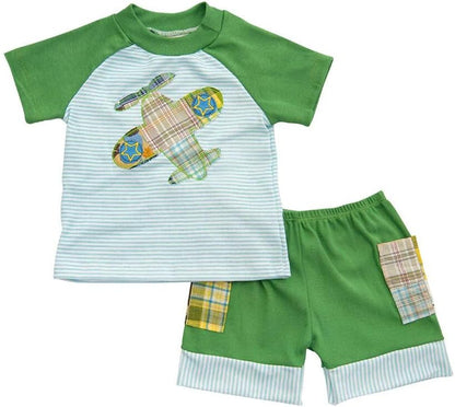 Haute Baby Take Flightshort Sets 3/4 Sleeve Baby Boys Legging Sets Infant Size-Green