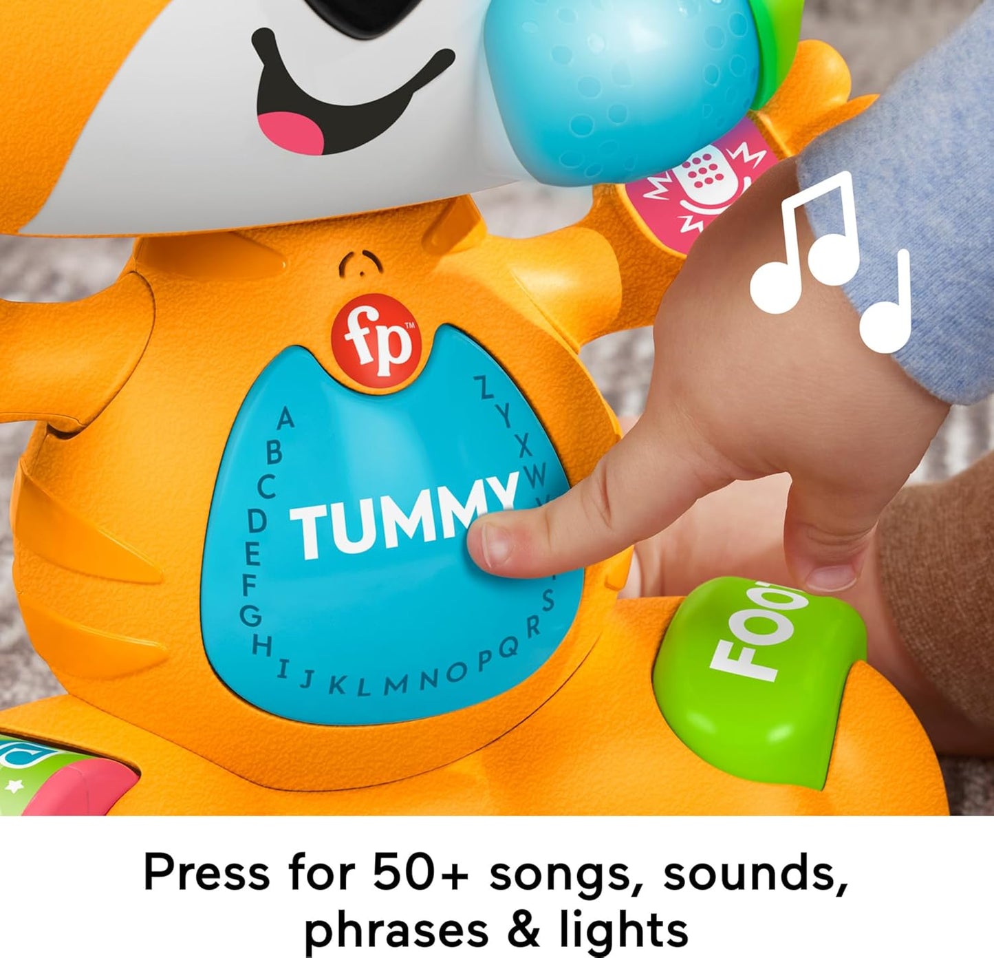 Fisher-Price Baby Learning Toy Link Squad Bop & Groove Tiger with Music & Lights for Ages 9+ Months, Compatible Only with Link Squad Items