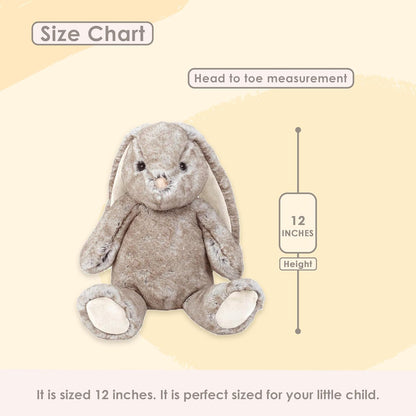 MON AMI Hadley the Hare Plush Animal – 12”, Rabbit Stuffed Animal, Soft & Cuddly, for Kids of All Ages, Nursery Decor