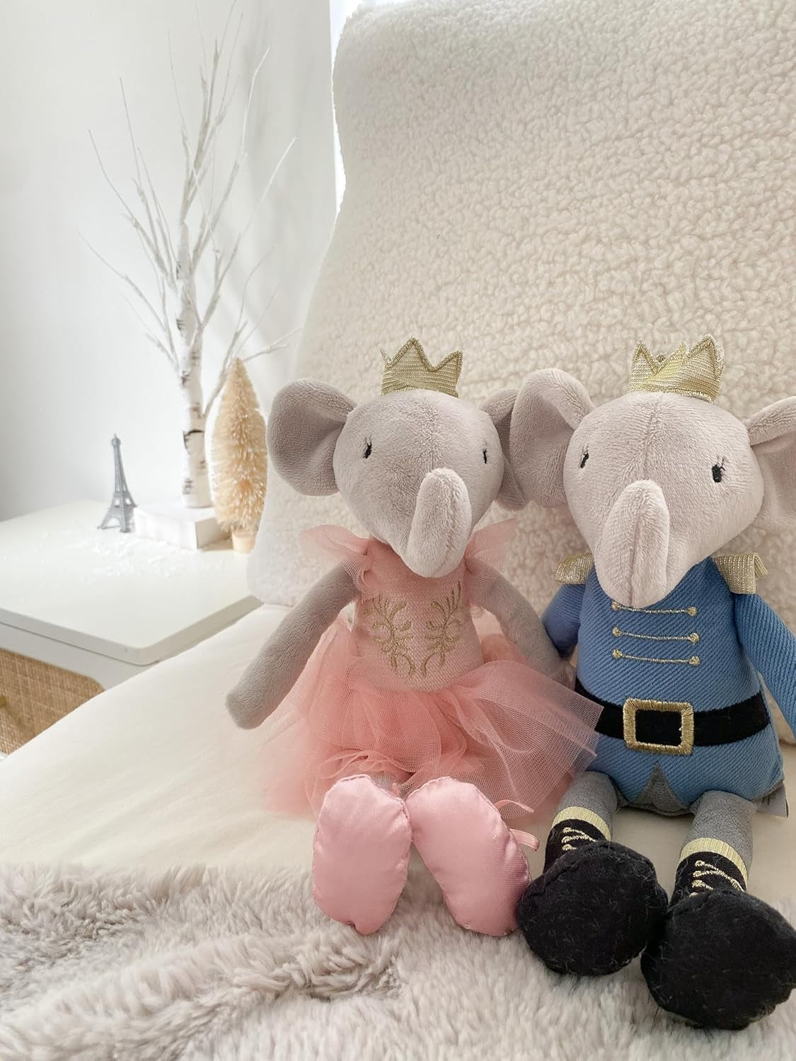 MON AMI Prince Earl the Elephant Plush Stuffed Doll – 12”, Cute Elephant in Blue Suit, Use as Toy or Nursery Room Décor, for Kids of All Ages