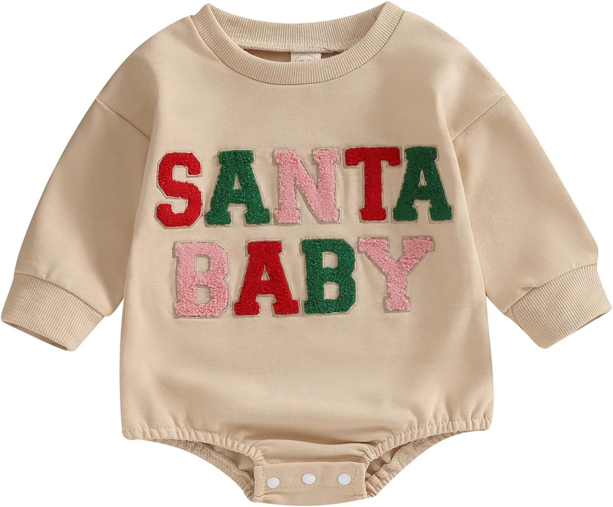 Baby Girl Boy Christmas Clothes Letter Print Sweatshirt Romper Infant Long Sleeve Bubble Romper Winter Outfit