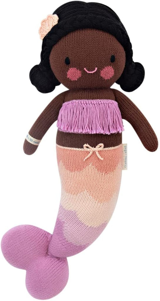 Cuddle + Kind Maya the Mermaid Little 13" Hand-Knit Doll – 1 Doll = 10 Meals, Fair Trade, Heirloom Quality, Handcrafted in Peru, 100% Cotton Yarn