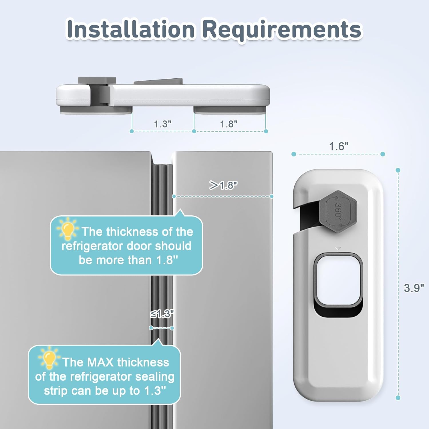 4Our Kiddies 6 Pack Child Proof Refrigerator Locks, Fridge Locks for Kids Safety, Freezer Door Latches with Strong 3M Adhesives for Toddlers and Baby, Ideal for Upright Freezer, Ovens, Cabinets Door