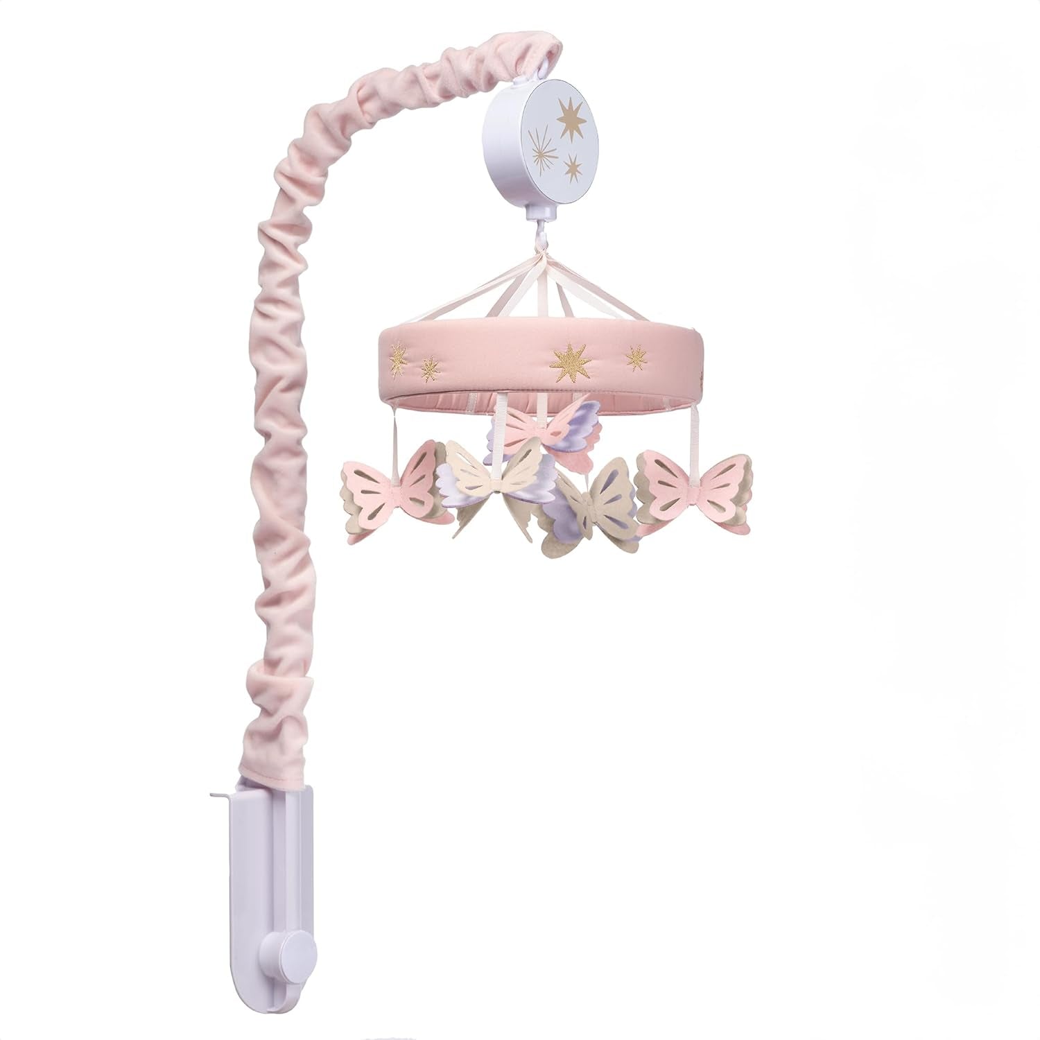 Lambs & Ivy Butterfly Dreams Pink/Purple Musical Baby Crib Mobile Soother Toy