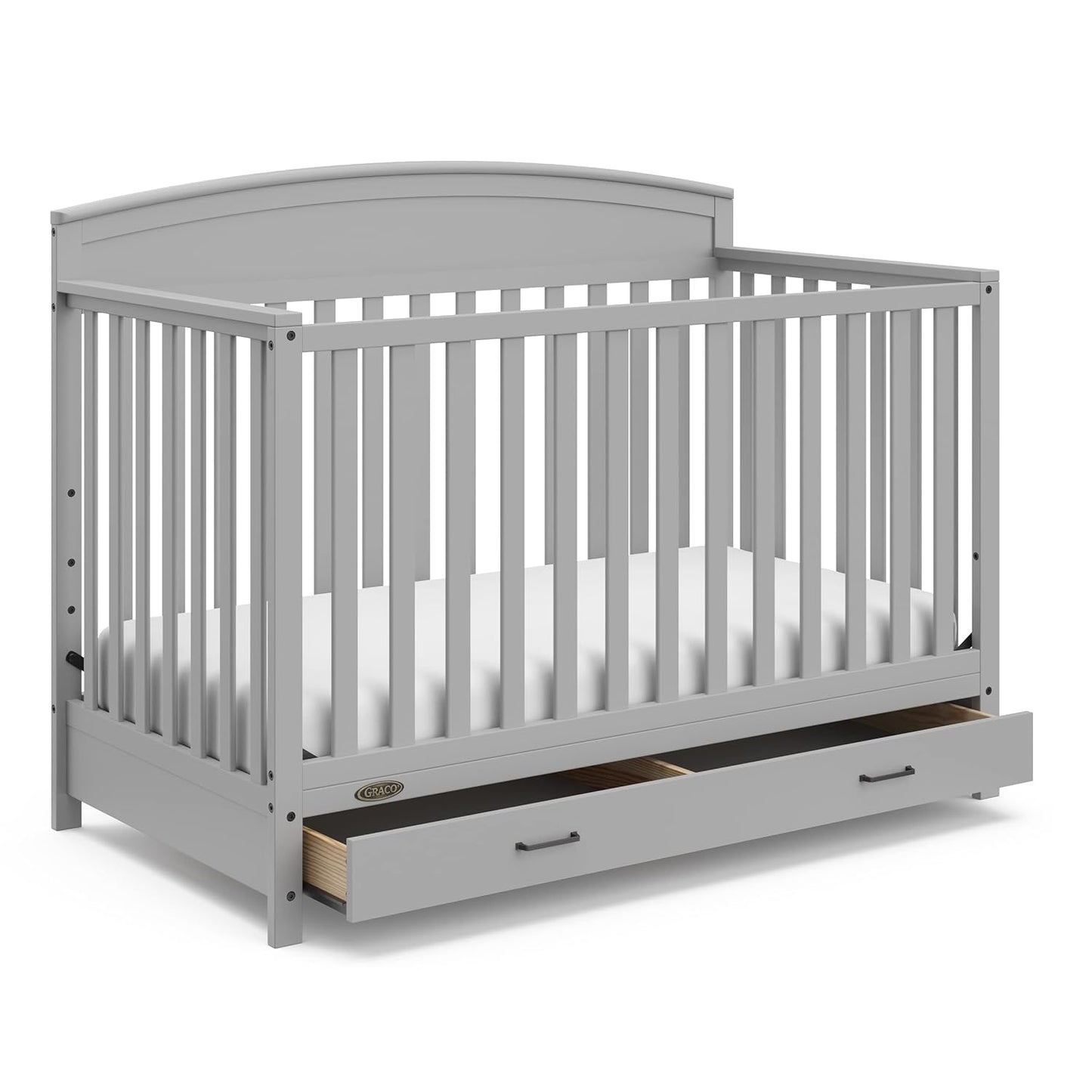 Graco Benton 5-In-1 Convertible Crib (White) – GREENGUARD Gold Certified, Converts from Baby Crib to Toddler Bed, Daybed and Full-Size Bed, Fits Standard Full-Size Crib Mattress