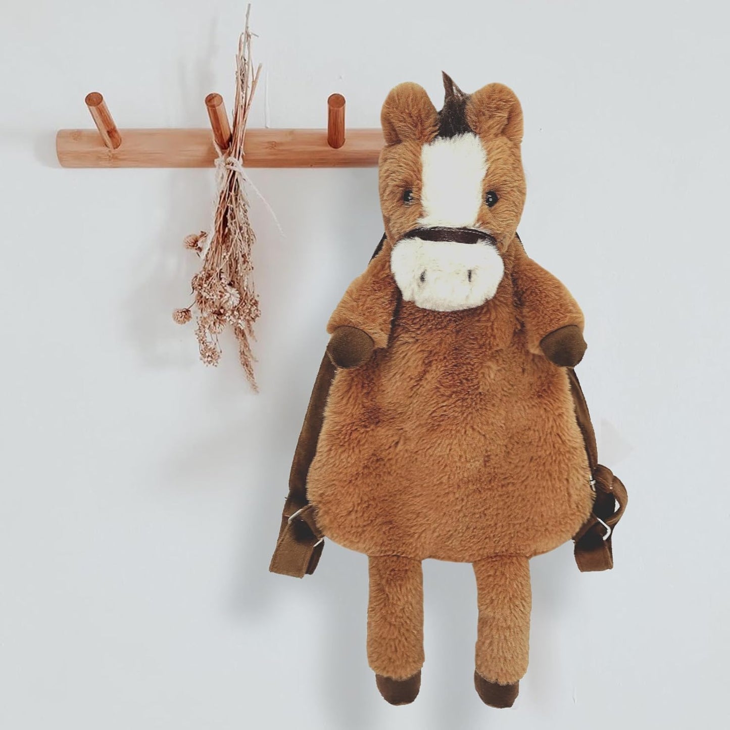 MON AMI Truffles Horse Soft Plush Backpack 21” Toddler Backpack for Boys/Girls, Kids Everyday Travel Backpack, Adjustable Straps, Stuffed Animal Toy Bag, Ideal Gift for Christmas