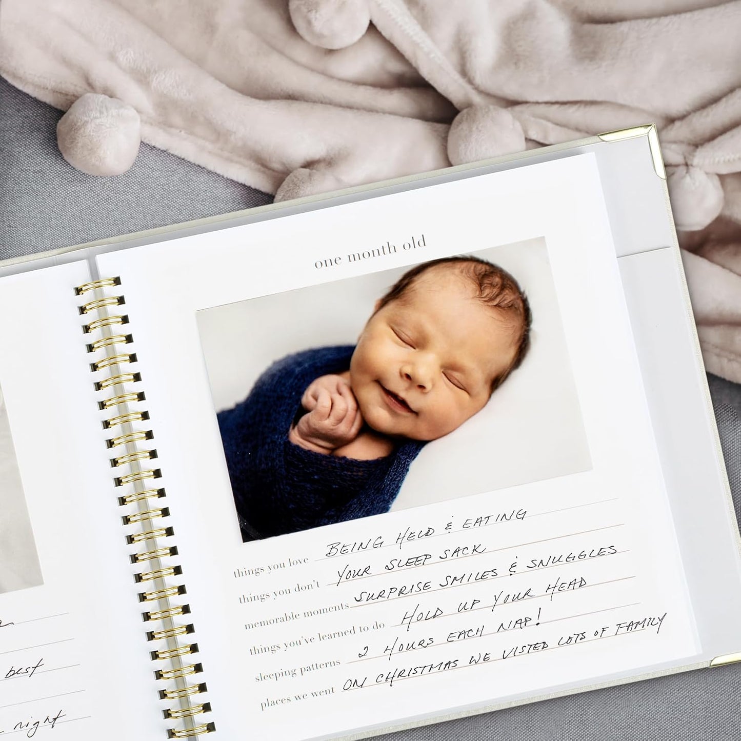 Keepsake Baby Memory Book for Boys and Girls – Timeless First 5 Year Baby Book – Gender Neutral Blue Baby Journal Scrapbook or Photo Album - a Milestone Book to Record Every Event from Birth to Age 5