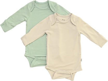 KYTE BABY Rayon Made from Bamboo Long Sleeve Baby Bodysuits, 2-Pack