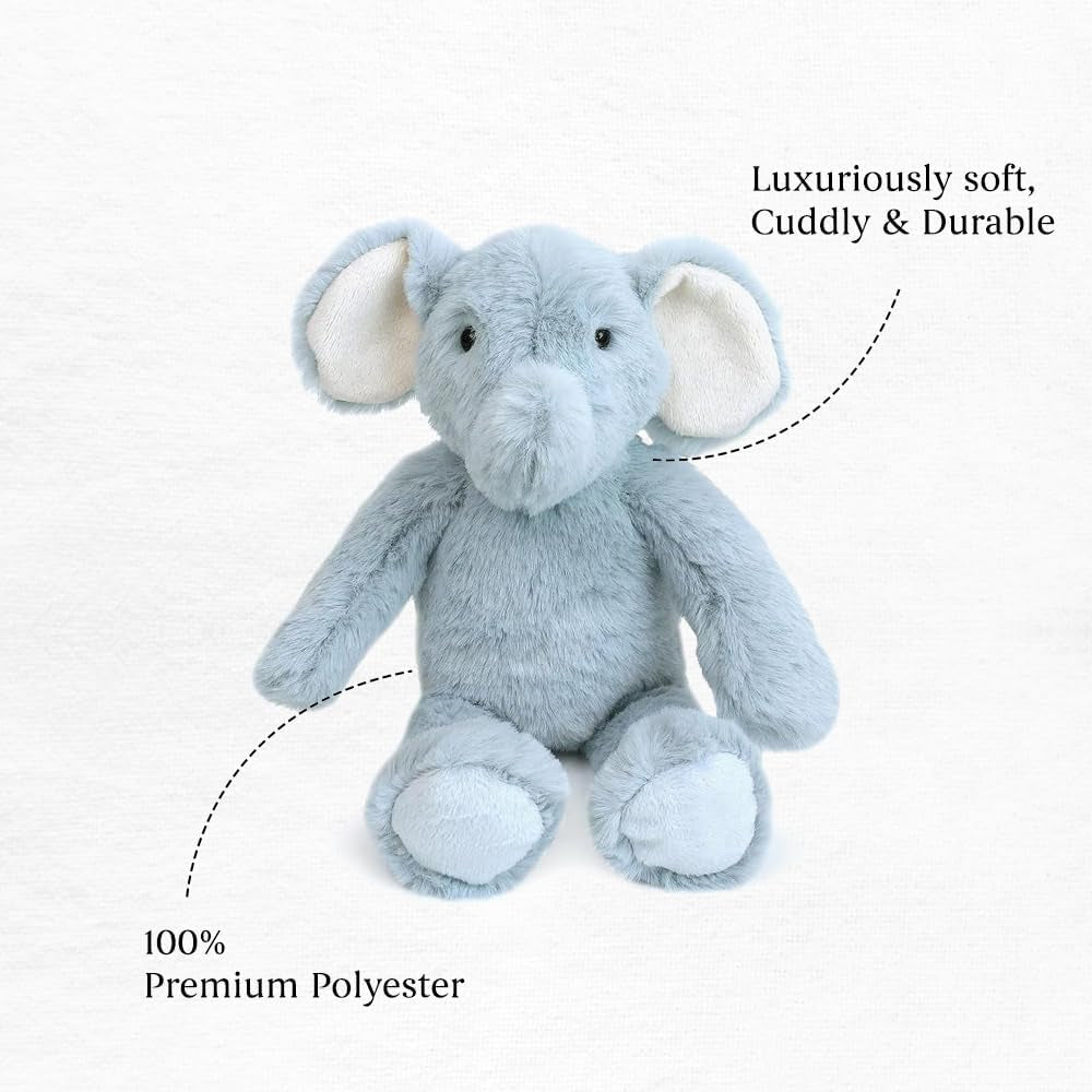 MON AMI Emmie the Elephant Stuffed Animal – 10” Blue, Premium Plush Toy, Soft & Cuddly, Great Gift for Newborns, Kids, Boys, Girls