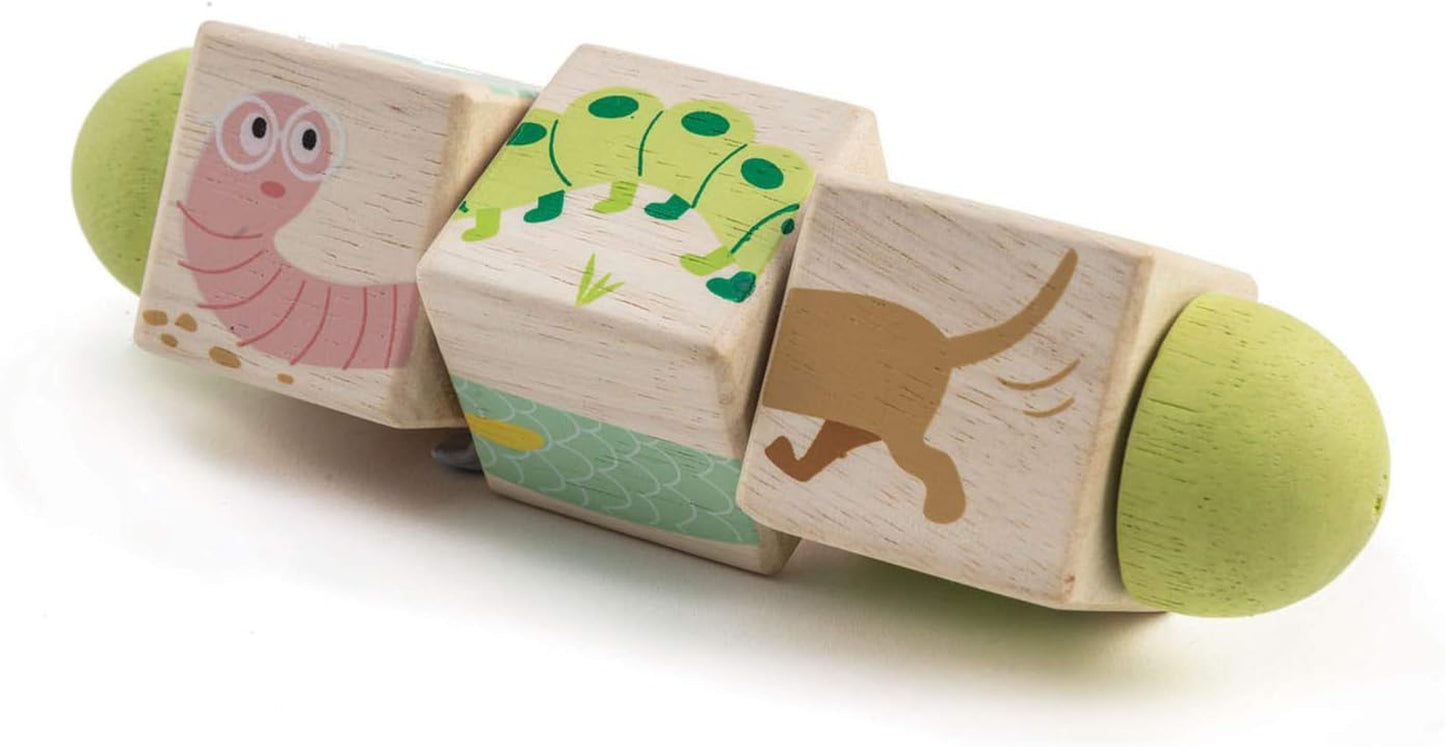 Tender Leaf Toys - Educational Twisting Toy - My First Baby Wooden Puzzle Game - Early Learning to Develop Strategic Thinking and Fine Motor Skills for Children 18M+ (Twisting Cubes)