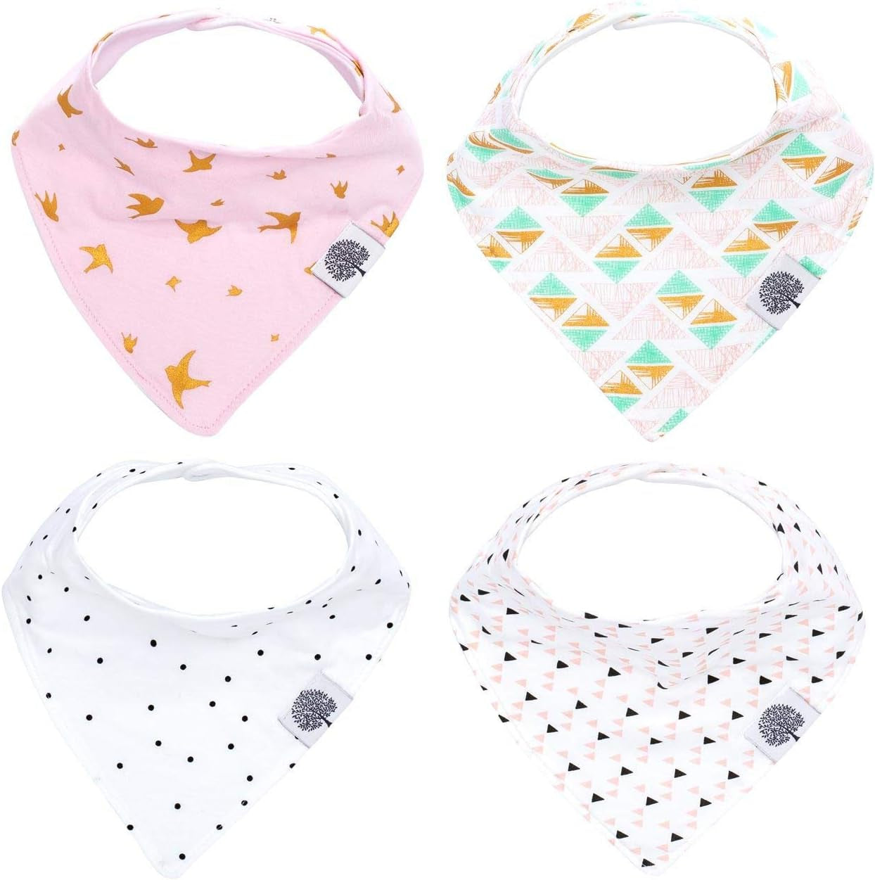 Parker Baby Bandana Drool Bibs 4 Pack Baby Bibs for Boys, Girls, Unisex