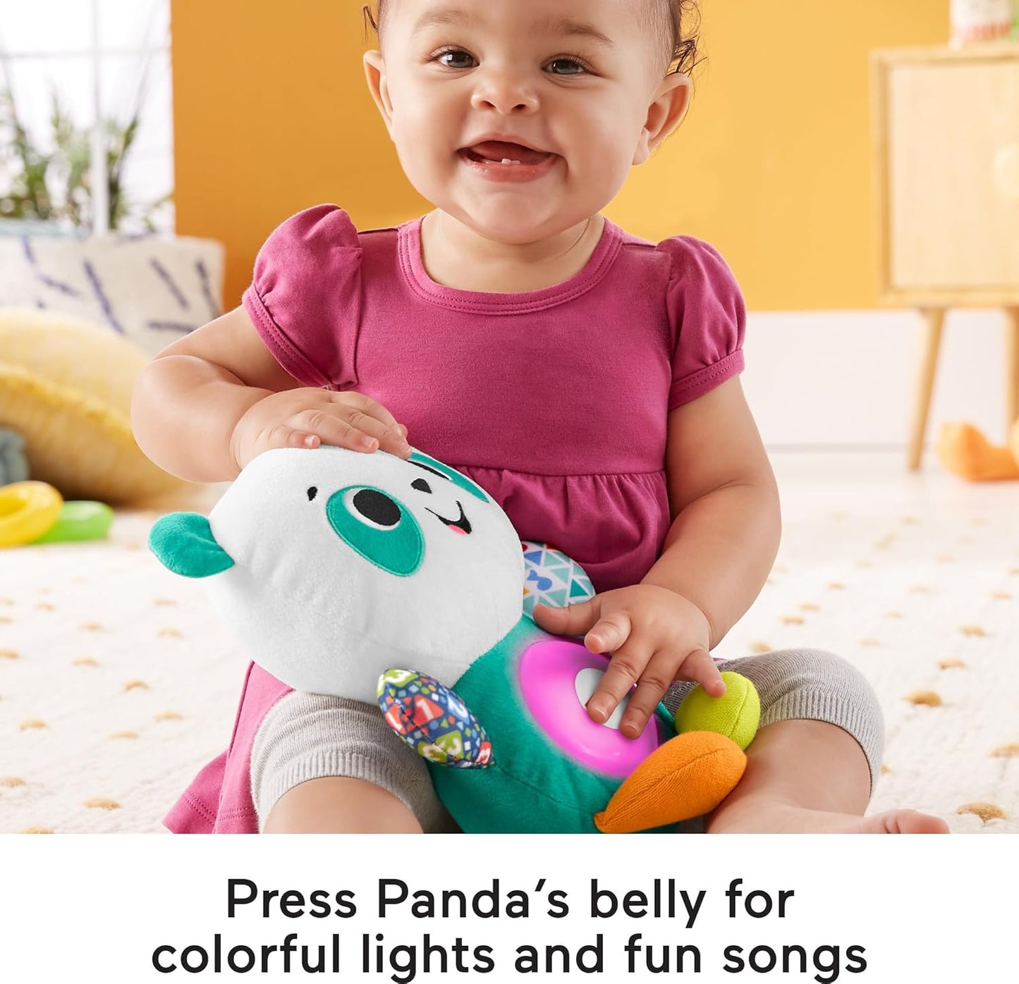 Fisher-Price Baby Learning Toy Linkimals Play Together Panda Plush for Ages 9+ Months, Compatible Only with Linkimals Items