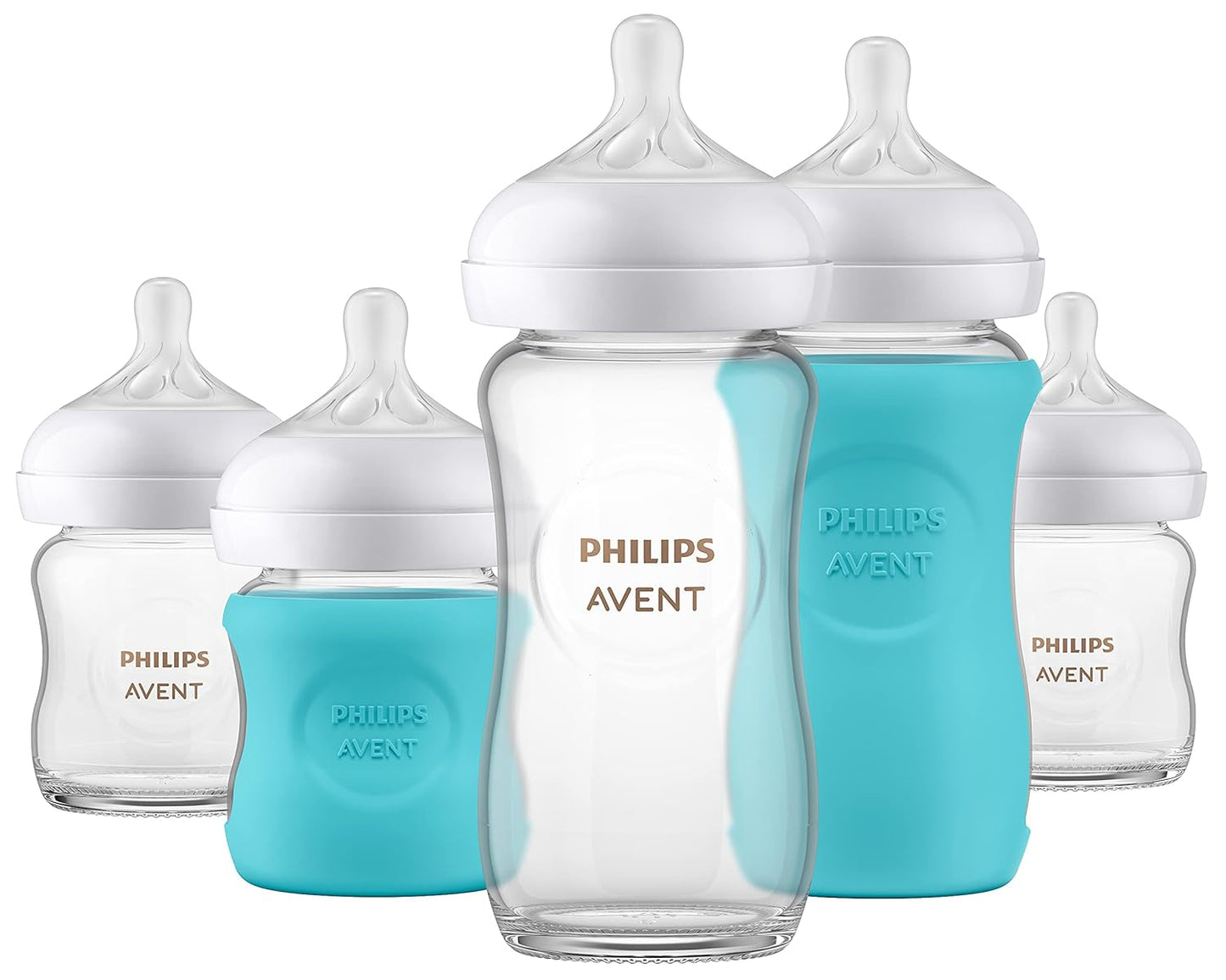 Philips AVENT Glass Natural Bottle with Natural Response Nipple, Baby Gift Set, SCD858/01