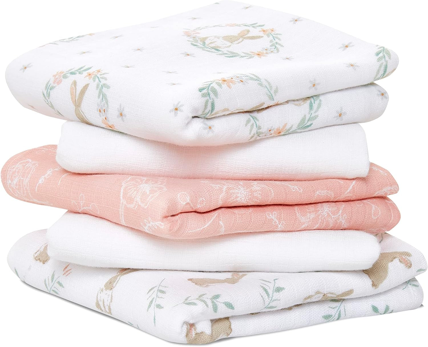 Aden + Anais Musy Squares - Keep Rising, Pack of 3 | Large 100% Cotton Muslin Cloth | Soft & Lightweight Unisex Baby Essentials | Cloths for Newborn Girls & Boys | Ideal