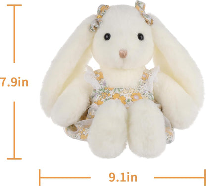 Apricot Lamb Spring Bunny Plush Stuffed Animals for Kids, Soft Cute Rabbit Plush Toys for Baby Girl and Boy, Fluffy Spring Bunny White 7.1 Inches