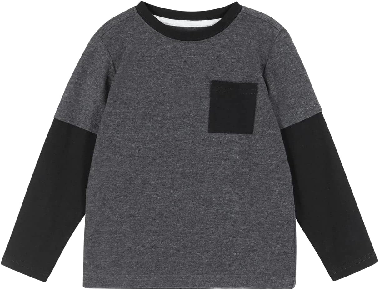 Andy & Evan Boys' Long Sleeve Two-Fer Tee Shirt