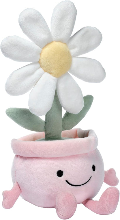 Lambs & Ivy Daisy Dreams Poseable Flower Pot Plush Stuffed Animal Toy - 11 Inch