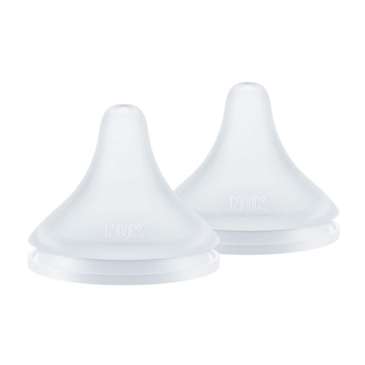 NUK Perfect Match Universal Flow Soft Silicone Nipple with Anti-Colic Vent, 2 Pack, BPA Free