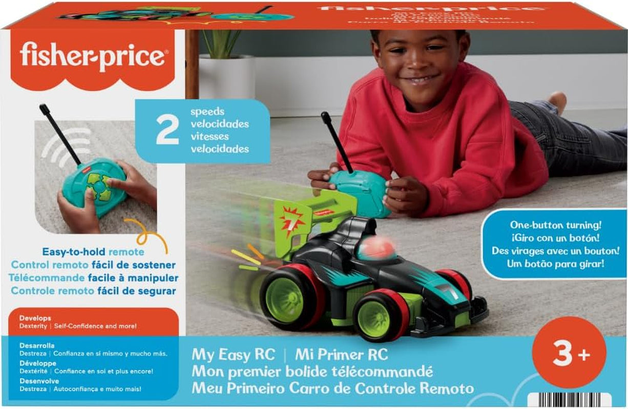 Fisher-Price Preschool Toy Remote Controlled Car My Easy RC with 2 Speeds for Kids Ages 3+ Years