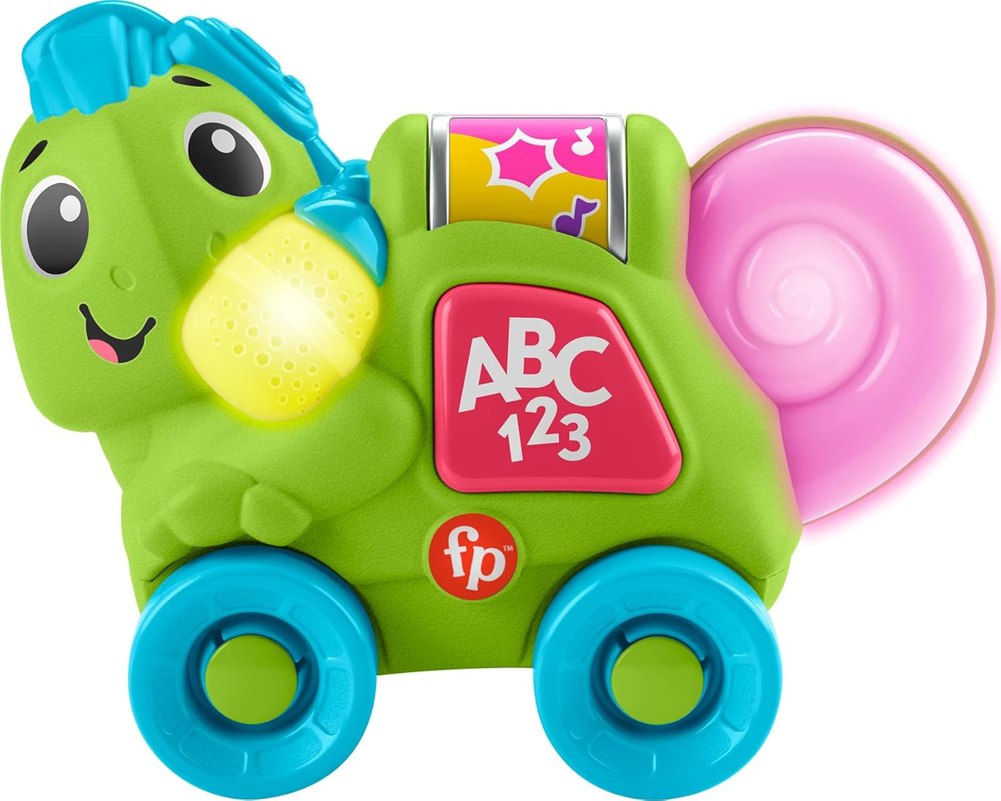 Fisher-Price Baby Learning Toy Link Squad Crawl ‘N Colors Chameleon with Music & Lights for Ages 9+ Months, Compatible Only with Link Squad Items