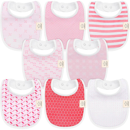 8-Pack Organic Baby Bibs for Boys, Girls - Soft Cotton Drooling and Teething Baby Bibs, Baby Girl Bibs, Baby Boy Bibs, Baby Drool Bibs for Baby Girl, Boy, Newborn Infant Bibs (Grayscale)