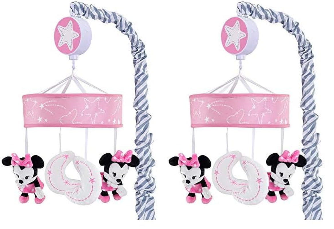 Lambs & Ivy Disney Baby Minnie Mouse Musical Crib Mobile, Pink/Gray