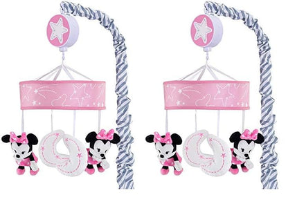 Lambs & Ivy Disney Baby Minnie Mouse Musical Crib Mobile, Pink/Gray