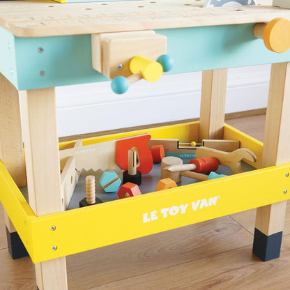 Le Toy Van - Wooden Toy Work Bench Set | Large Educational Construction Set for Role Play | Pretend Play Wooden Tools - Suitable for 3 Year Olds+