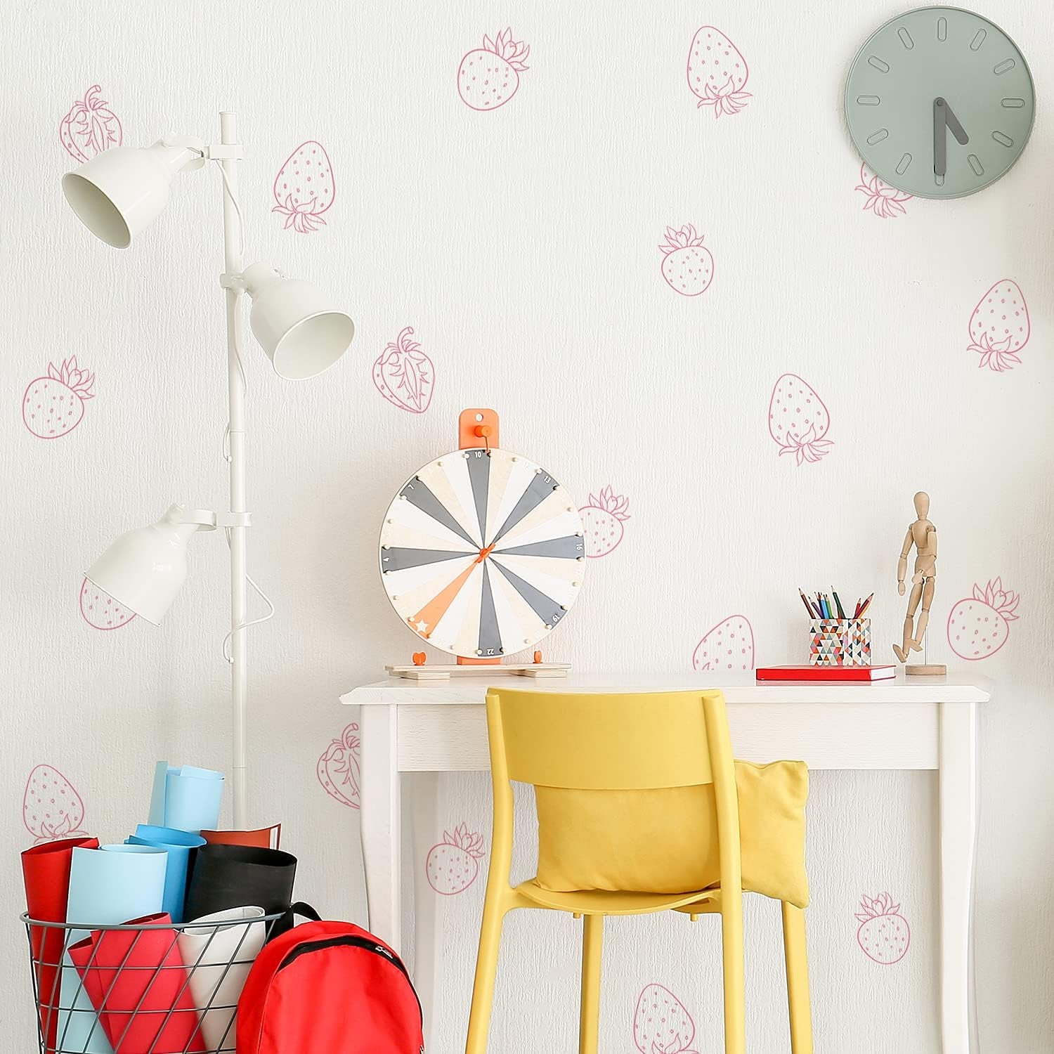 Funlife 72 PCS DIY Self Adhesive Summer Watermelon Wall Decals, Peel and Stick Nursery Kids Fruit Wall Stickers, Background Living Room Classroom Party Decoration, Girls Bedroom Wall Decor