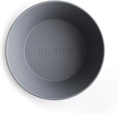 Mushie round Dinnerware Bowls for Kids | Made in Denmark, Set of 2 (Smoke)