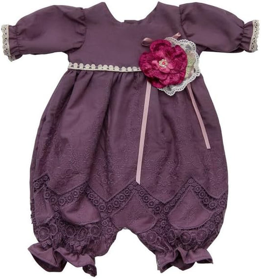 Haute Baby Violet Field Cotton 3/4 Sleeve Bodysuits Baby Girl Print Romper Clothes Toddler Infant Newborn - Plum