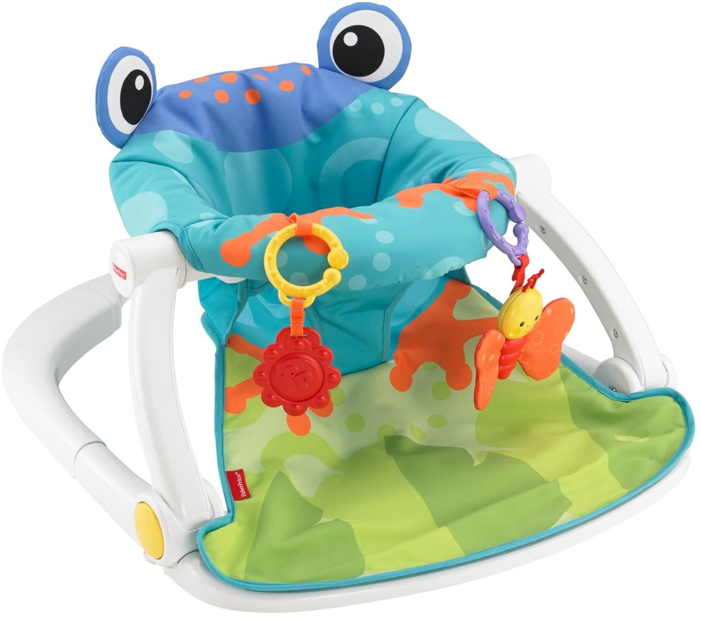 Fisher-Price Portable Baby Chair Sit-Me-Up Floor Seat with Developmental Toys & Machine Washable Seat Pad, Froggy