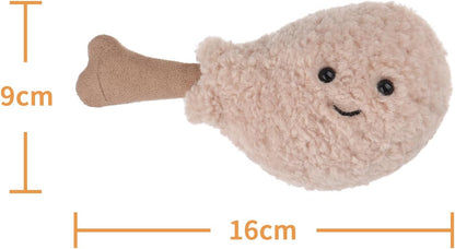 Apricot Lamb Chicken Leg Plush Stuffed Animals for Kids, Soft Cute Plush Toys for Baby Girl and Boy, Fluffy Chicken Leg Brown 7.1 Inches