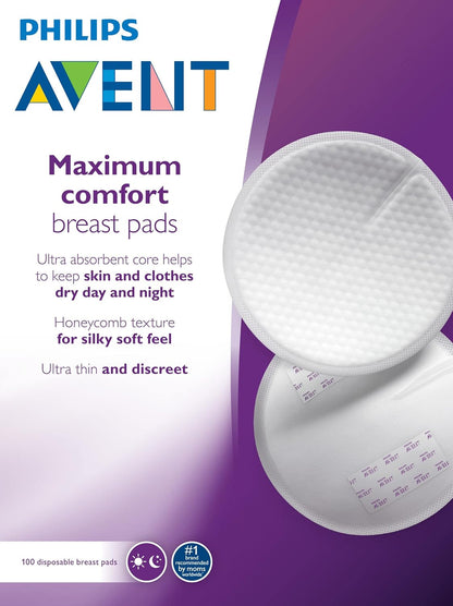 Philips AVENT, Disposable Breast Pads, White, 100 Count, SCF254/13