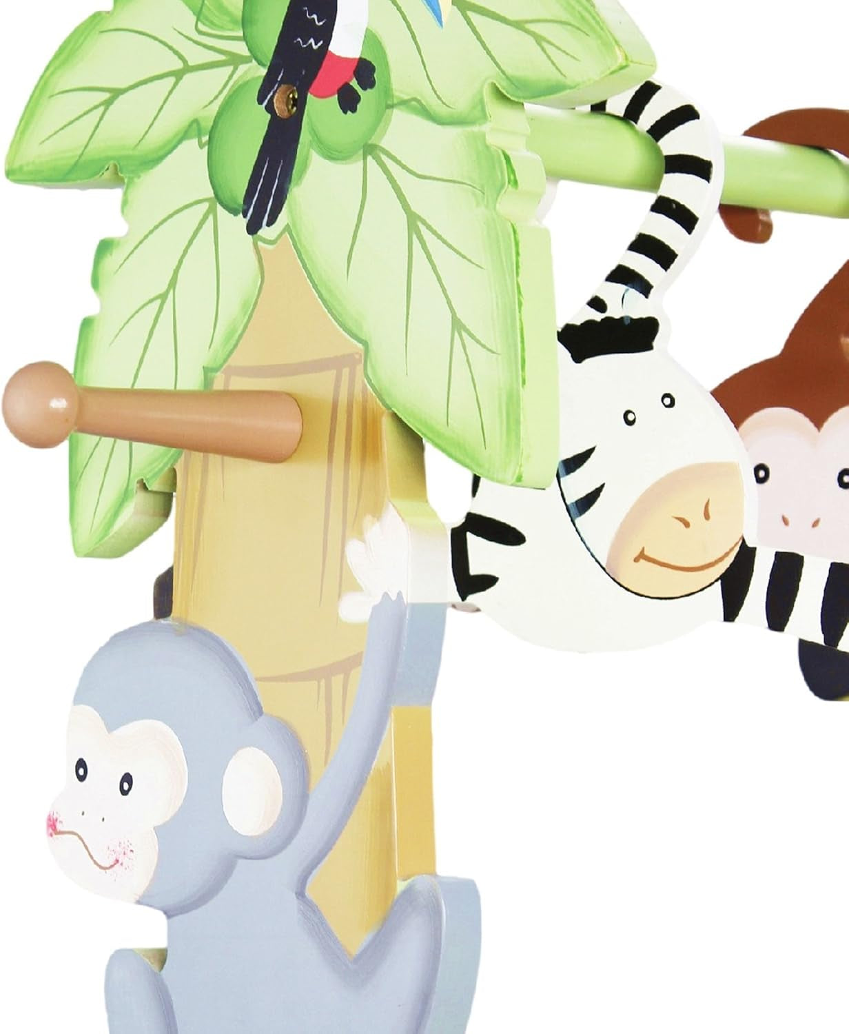 Fantasy Fields - Sunny Safari Animals Thematic Wooden Dress up Storage Station with Set of 4 Hangers | Imagination Inspiring Hand Crafted & Hand Painted Details Non-Toxic, Lead Free Water-Based Paint