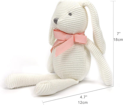 Organic Baby Toys White Bunny Rabbit Stuffed Animal 7.1"