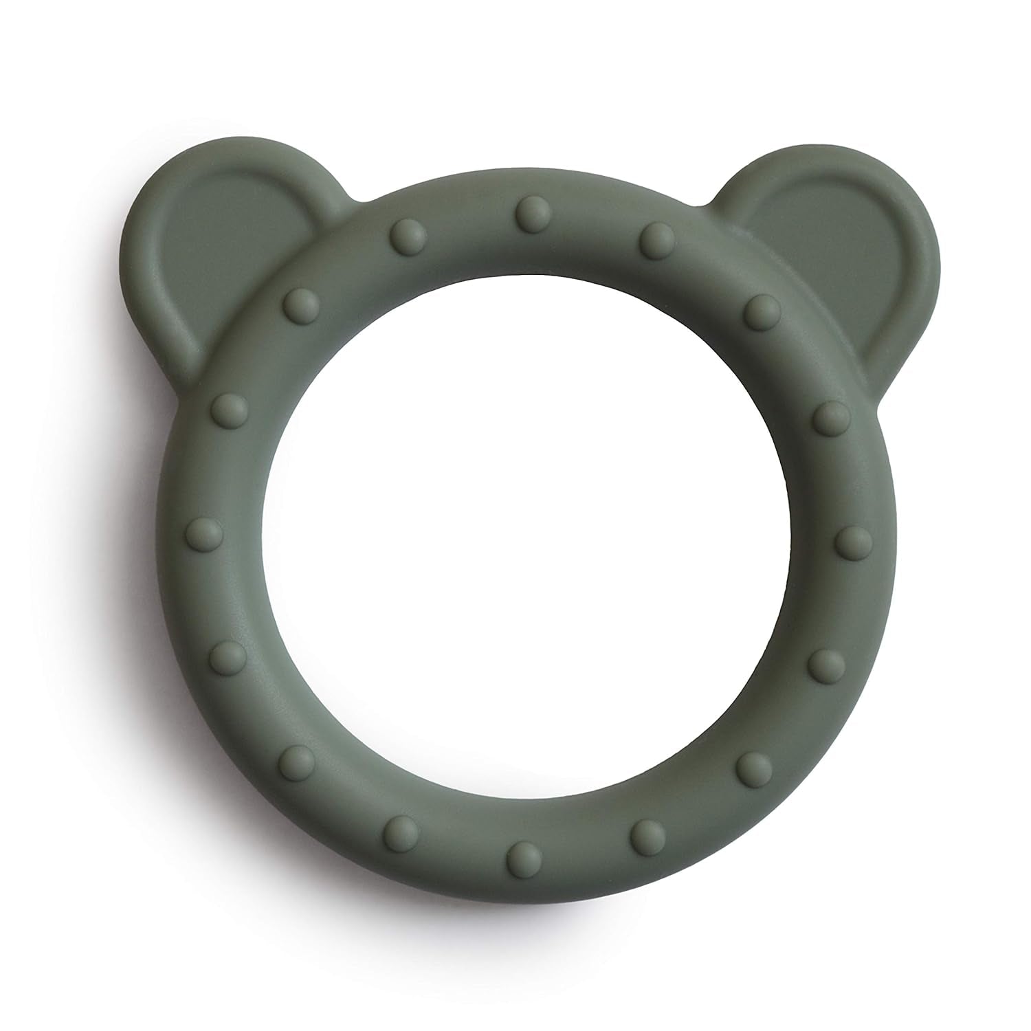 Mushie Silicone Baby Teether Toy | Bear (Dried Thyme)