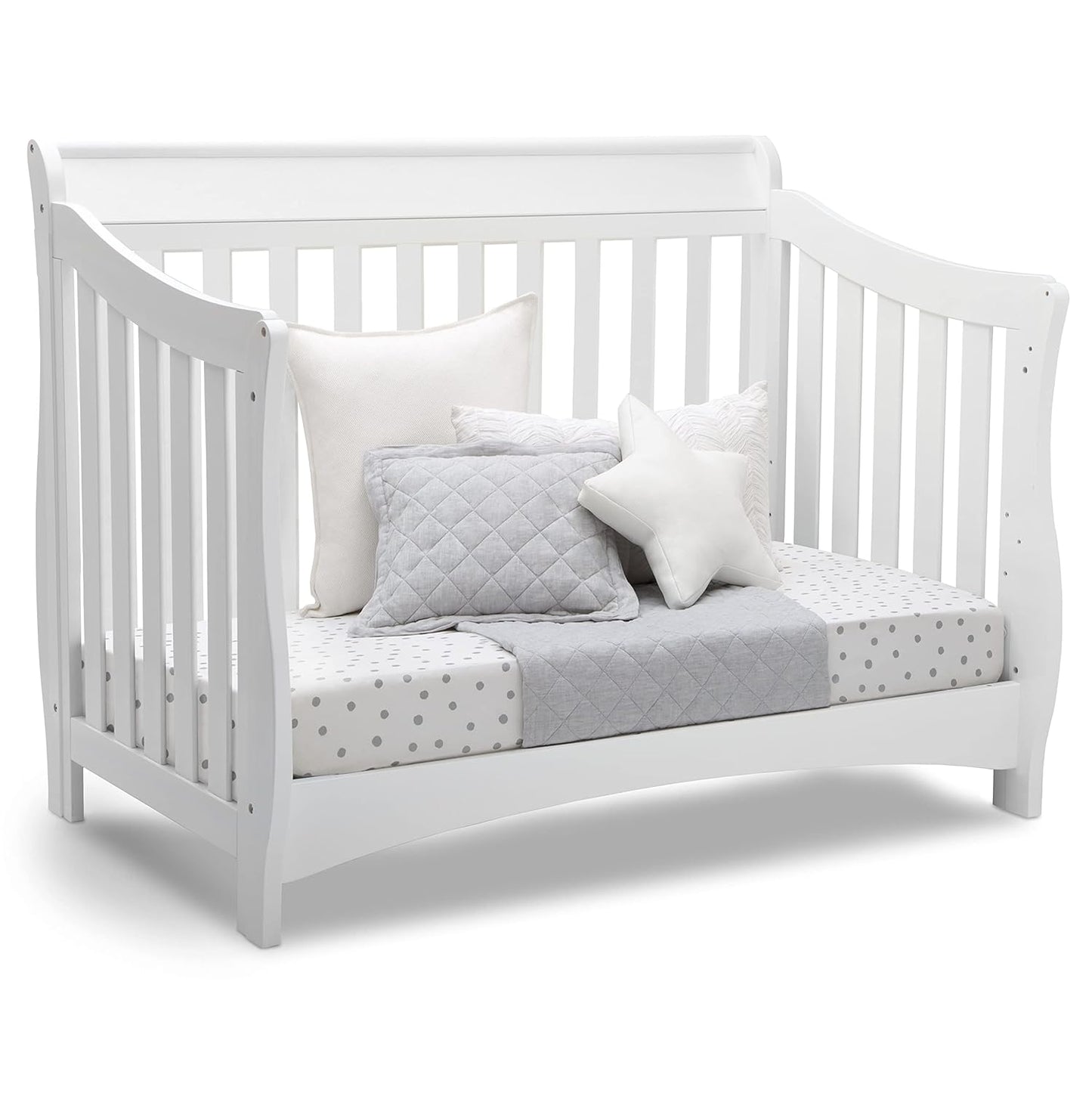 Delta Children Bentley S Series 4-In-1 Convertible Baby Crib, White