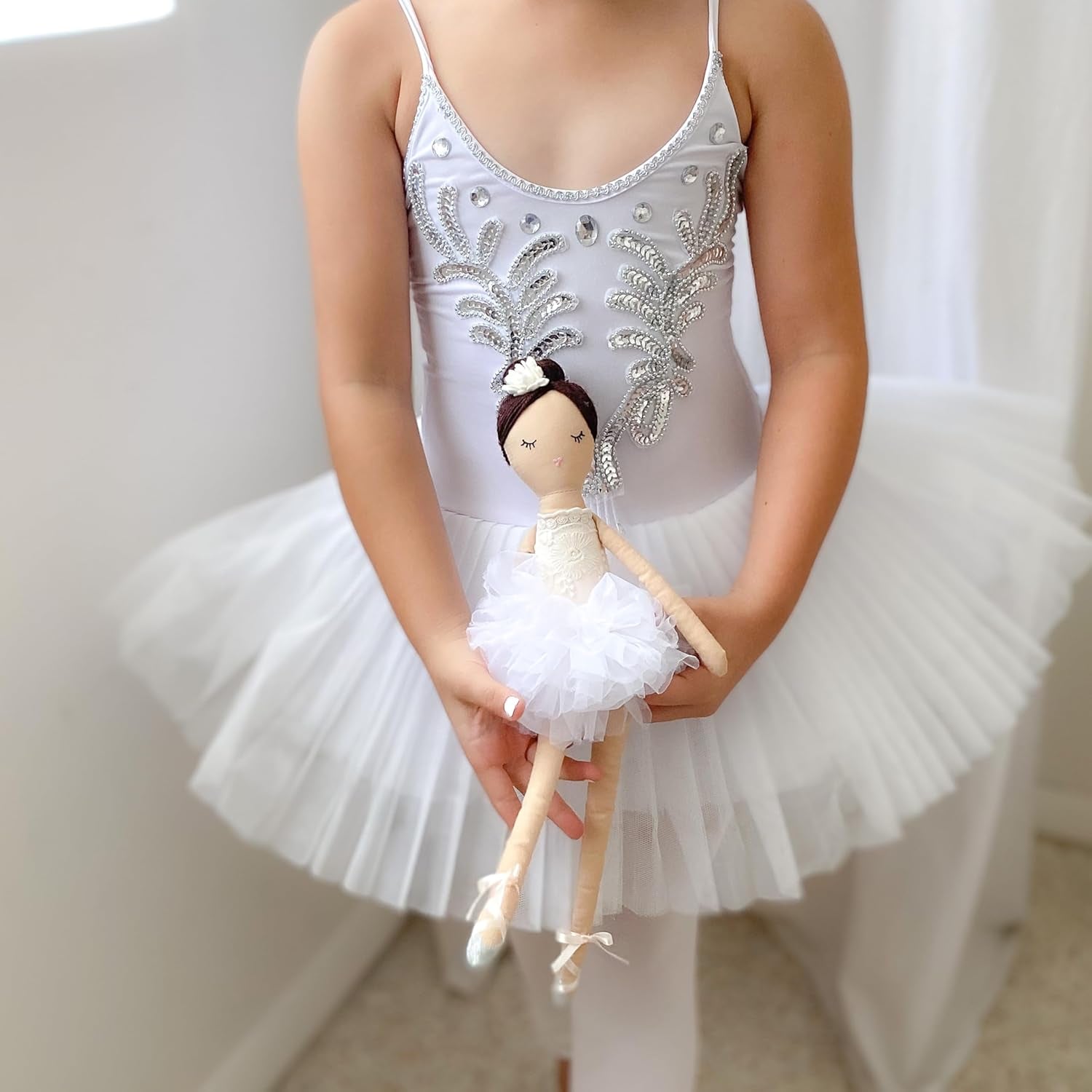 MON AMI Katrina the Ballerina Stuffed Doll - 15”, Plush Ballerina Doll for Girls, Use as Toy or Room Decor for Kids of All Ages, Great Gift for Christmas