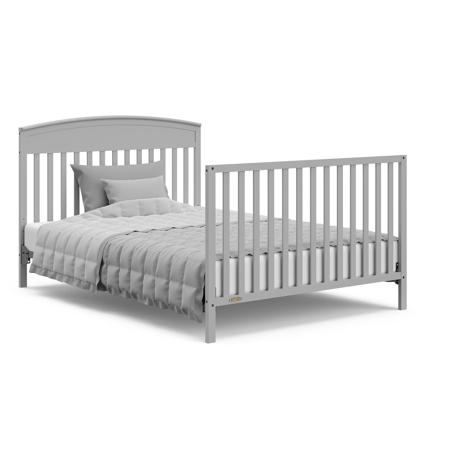 Graco Benton 5-In-1 Convertible Crib (Pebble Gray) – GREENGUARD Gold Certified, Converts from Baby Crib to Toddler Bed, Daybed and Full-Size Bed, Fits Standard Full-Size Crib Mattress