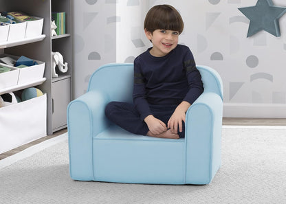 Delta Children Cozee Chair -Foam Kids Chair for Ages 18 Months and Up, Powder Blue