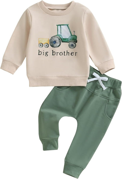 Toddler Baby Boy Clothes Crewneck Sweatshirt Long Sleeve Letter Print Shirt with Pants Cute Fall Winter Outfits