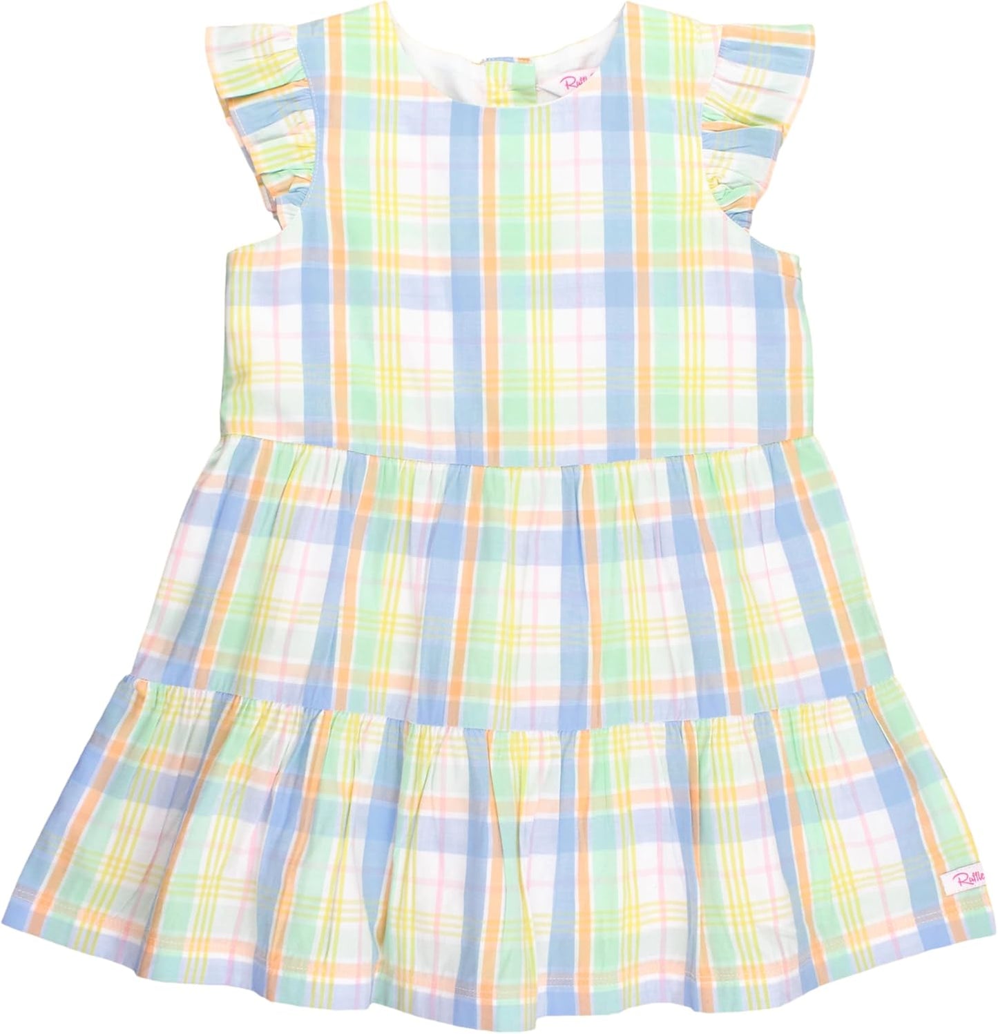 Rufflebutts® Baby/Toddler Girls Printed Pinafore Cross-Back Sun Dress, Short Sleeve/Sleeveless Styles