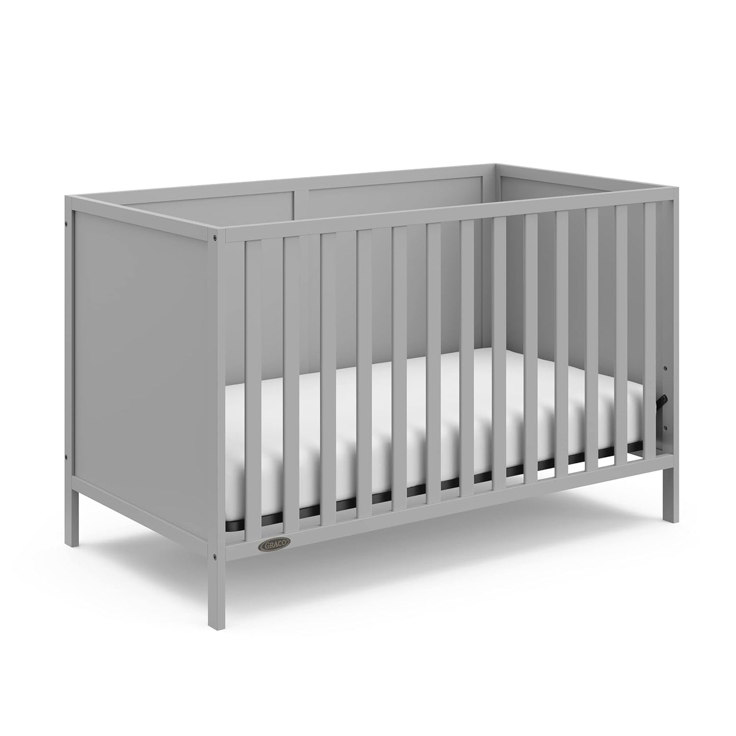 Graco Theo 3-In-1 Convertible Crib (White) - GREENGUARD Gold Certified, Converts to Toddler Bed & Daybed, Fits Standard Full-Size Crib Mattress, 4 Adjustable Mattress Heights