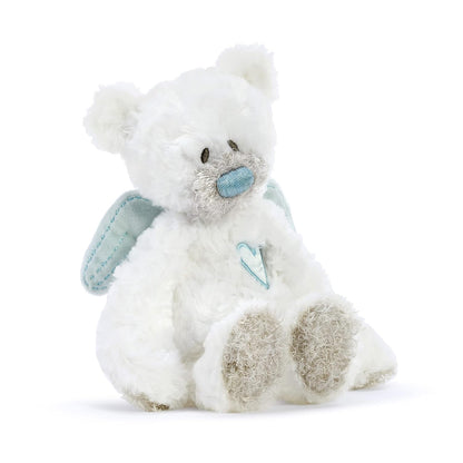 DEMDACO Blue Guardian Angel Bear 9.5 Inch Plush Children'S Stuffed Animal Activity Rattle Toy