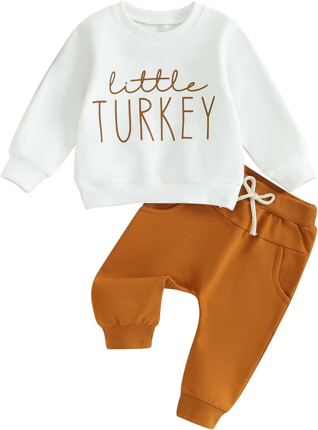 Adobabirl Toddler Baby Halloween Outfit Boy Girl Pumpkin Patch Crew Sweatshirt and Pants Set Halloween Fall Baby Clothes